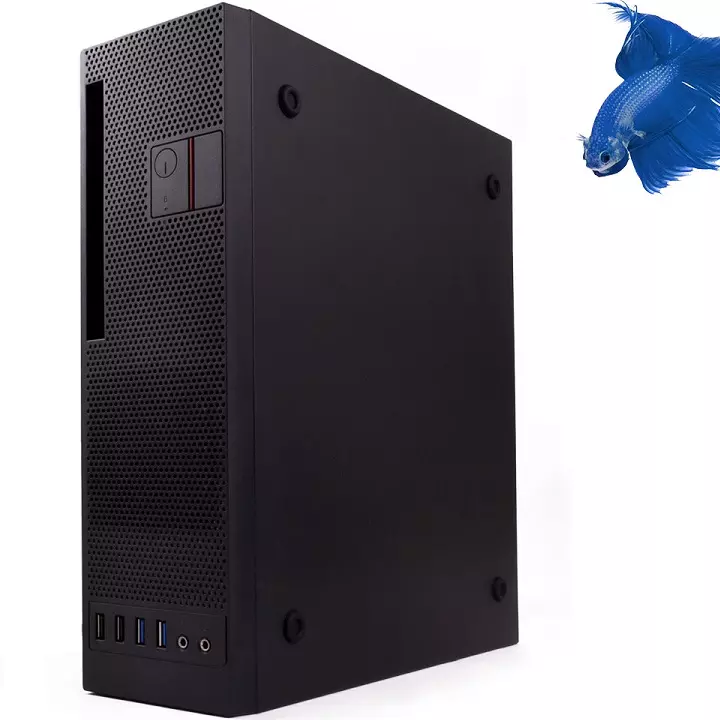 &divide; Caja microatx slim coolbox t360 black integra fuente tfx 80plus bronze posicion vertical y horizont