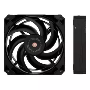 &divide; Ventilador interno coolbox v12 black 120mm hydraulic bearing 1200rpm 4 pines molex negro