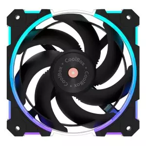 &divide; Ventilador interno coolbox x12 ring 120mm argb pwm 3 pines fdb 2400rpm negro