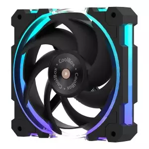 &divide; Ventilador interno coolbox x12 ring 120mm argb pwm 3 pines fdb 2400rpm negro