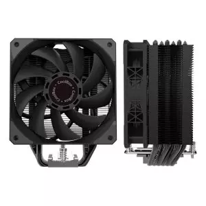 &divide; Ventilador con disipador de cpu coolbox h6 black tdp 240w 6 heatpipes torre pwm doble rodamiento neg