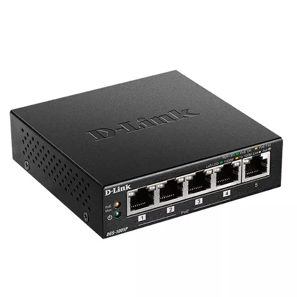 &divide; Switch no gestionable d-link dgs-1005p 5p giga con 4p poe (60w) sobremesa no rack