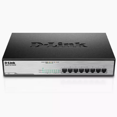 &divide; Switch no gestionable d-link dgs-1008mp giga poe (140w) rack