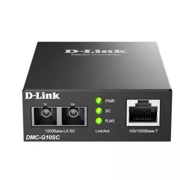 &divide; Convertidor de medios monomodo 100/1000 base-t a 1000 base-lx (sc) 10km power 5v