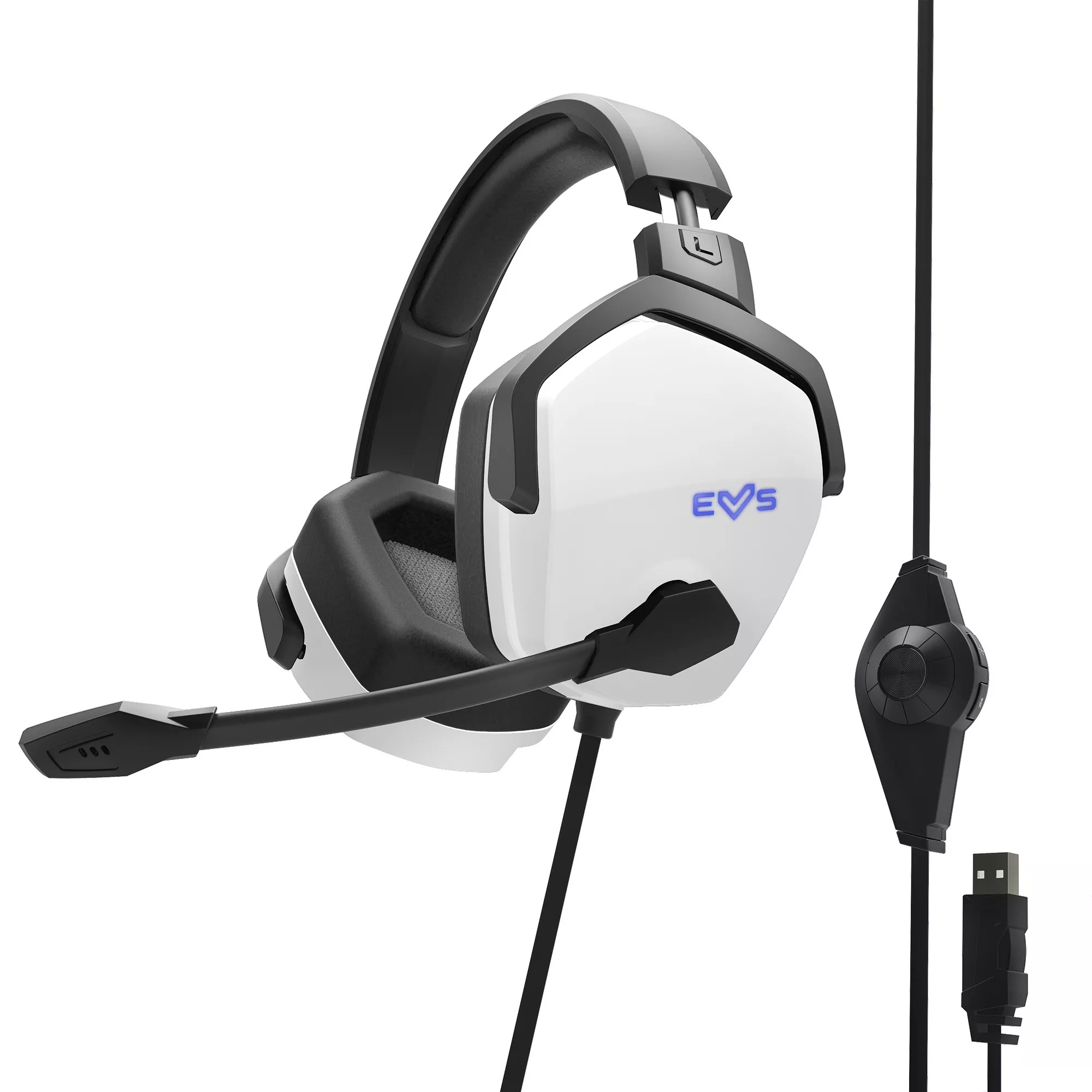&divide; Headset gaming energy sistem esg 4 white sorround 7.1 blue depp bass microfono boom mic