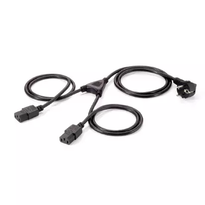&divide; Cable alimentacion equip shuko 90? macho a 2 iec hembra 1.8m 112220