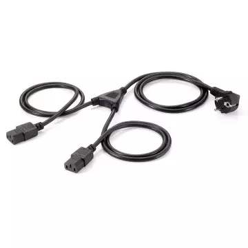 &divide; Cable alimentacion equip shuko 90? macho a 2 iec hembra 1.8m 112220