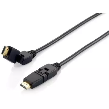 &divide; Cable hdmi equip hdmi 2.0 high speed con ethernet 1m conector pivotante 180? 119361