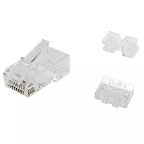 &divide; Kit 100 conectores rj45 equip categoria 6a hasta 10gbe 121146