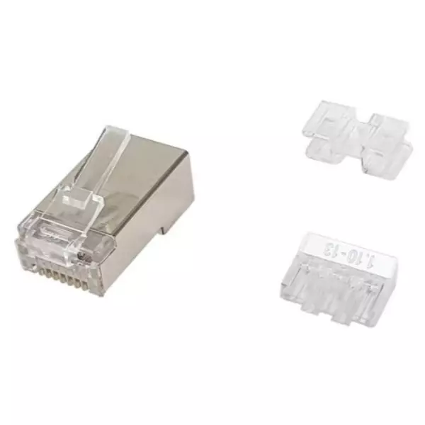 &divide; Kit 100 conectores rj45 equip categoria 6a apantallado 121147
