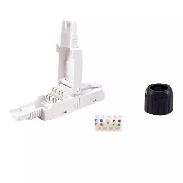 &divide; Kit 5 conectores rj45 equip categoria 6a 121162 montaje sin herramientas