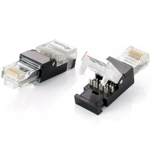 &divide; Kit 2 unidades conector rj45 equip cat6 toolfree no necesitas herramienta de grimpado 121165