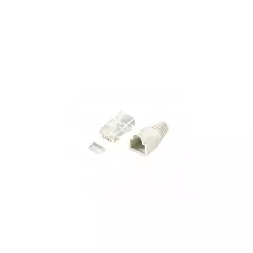 &divide; Kit 100 conectores rj45 categoria 6 con capuchon y guia