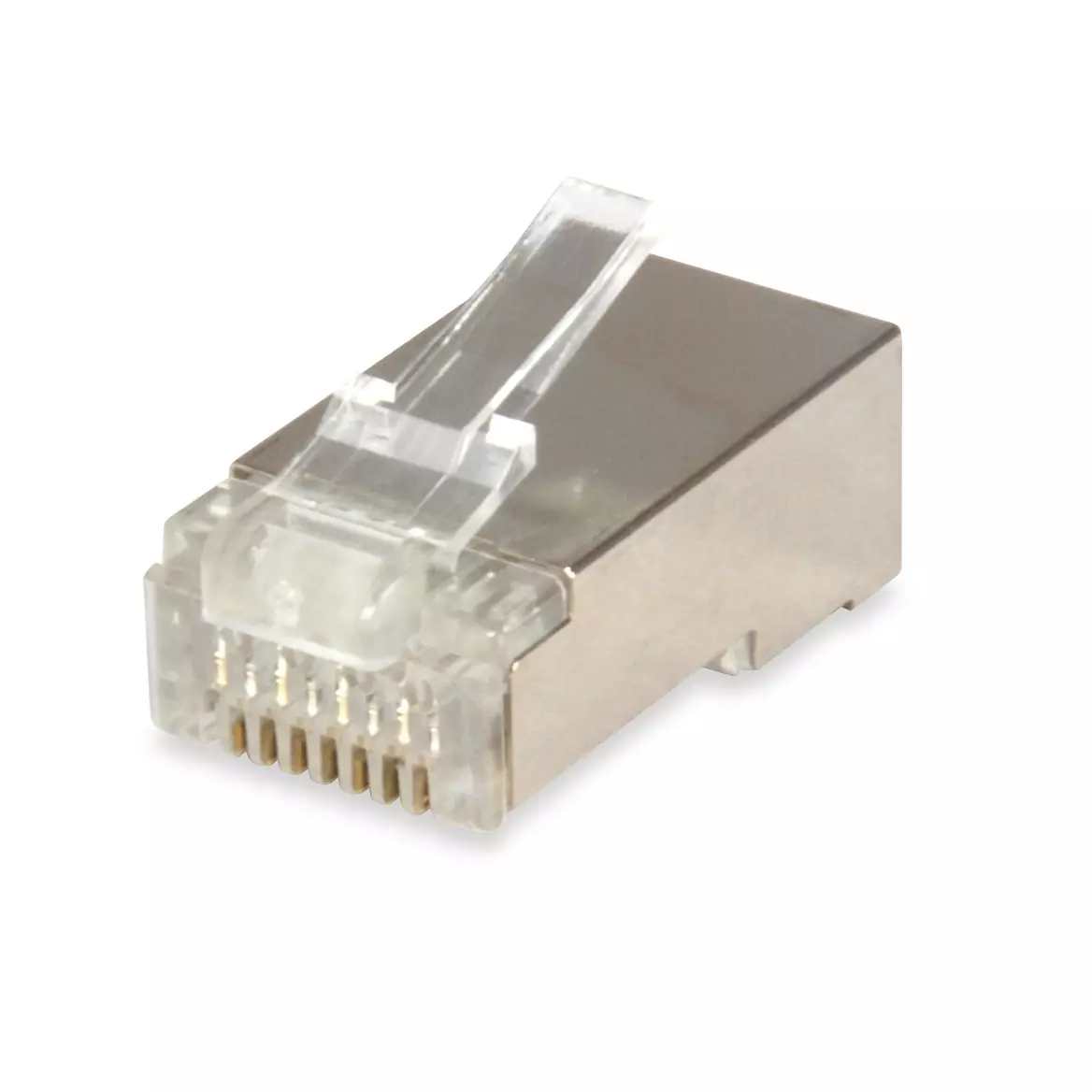 &divide; Kit 100 conectores rj45 equip categoria 6 ftp con guia y capuchon