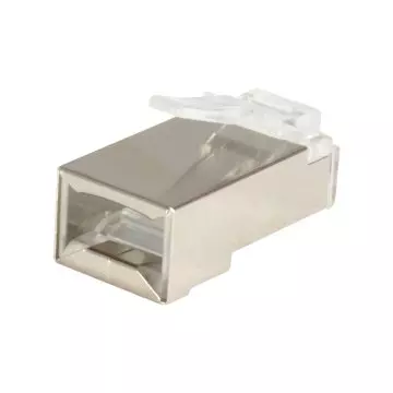 &divide; Kit 100 conectores rj45 equip categoria 6 ftp con guia y capuchon