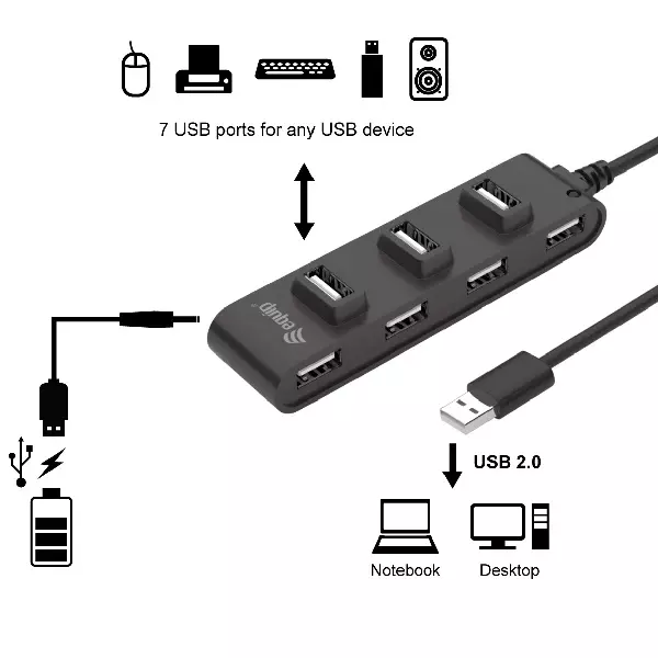 &divide; Hub usb 2.0 equip life a 7xusb-a 2.0