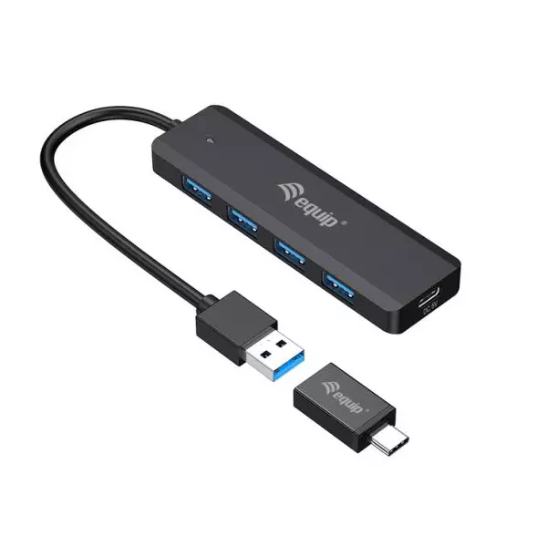 &divide; Hub usb 3.2 equip life a 4 puertos usb 3.2 incluye adaptador usb-c
