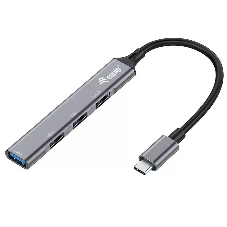 &divide; Hub usb-c equip life a 1xusb-a 3.0 3xusb-a 2.0 carcasa aluminio