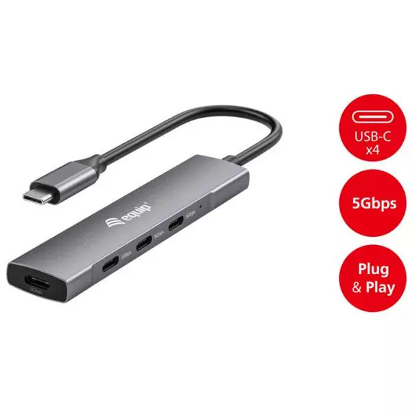 &divide; Hub usb-c equip life usb3.2 gen1 4 puertos usb-c