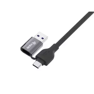 &divide; Cable adaptador de red equip usb-c + a a rj45 gigabit ethernet 1.0m negro