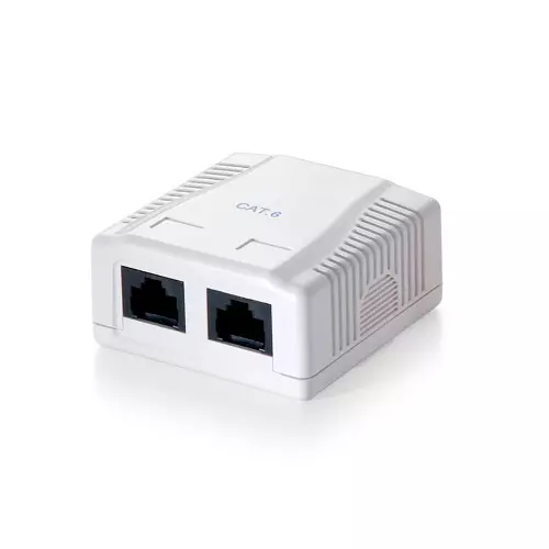 &divide; Roseta de superficie categoria 5e 2 hembras rj45
