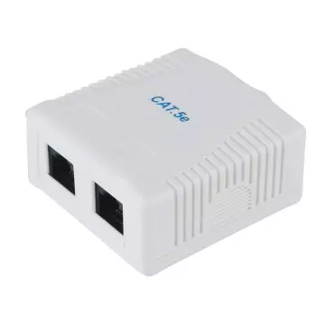 &divide; Roseta de superficie categoria 5e 2 hembras rj45 color blanco