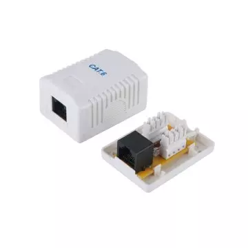 &divide; Roseta de superficie categoria 6 1 hembra rj45 color blanco
