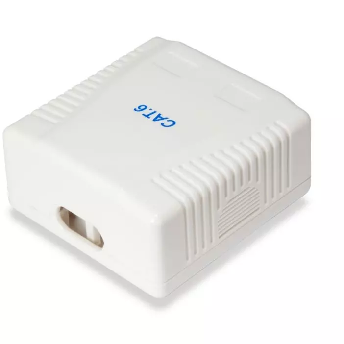 &divide; Roseta de superficie categoria 6 2 hembras rj45 color blanco