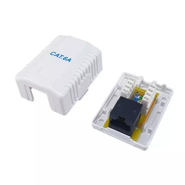 &divide; Roseta de superficie equip 235215 categoria 6a 1 hembra rj45 color blanco