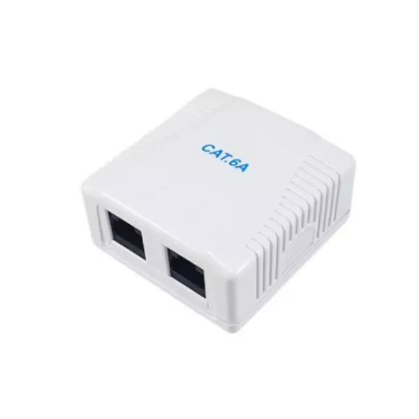 &divide; Roseta de superficie equip 235216 categoria 6a 2 hembra rj45 color blanco