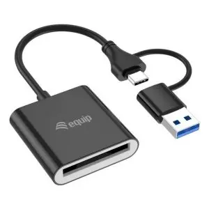 &divide; Card reader externo equip usb 3.2 doble conexion usb-a & usb-c cf 10gbps
