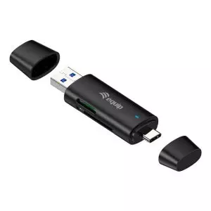&divide; Card reader externo equip usb 3.2 doble conexion usb-a & usb-c sd tf
