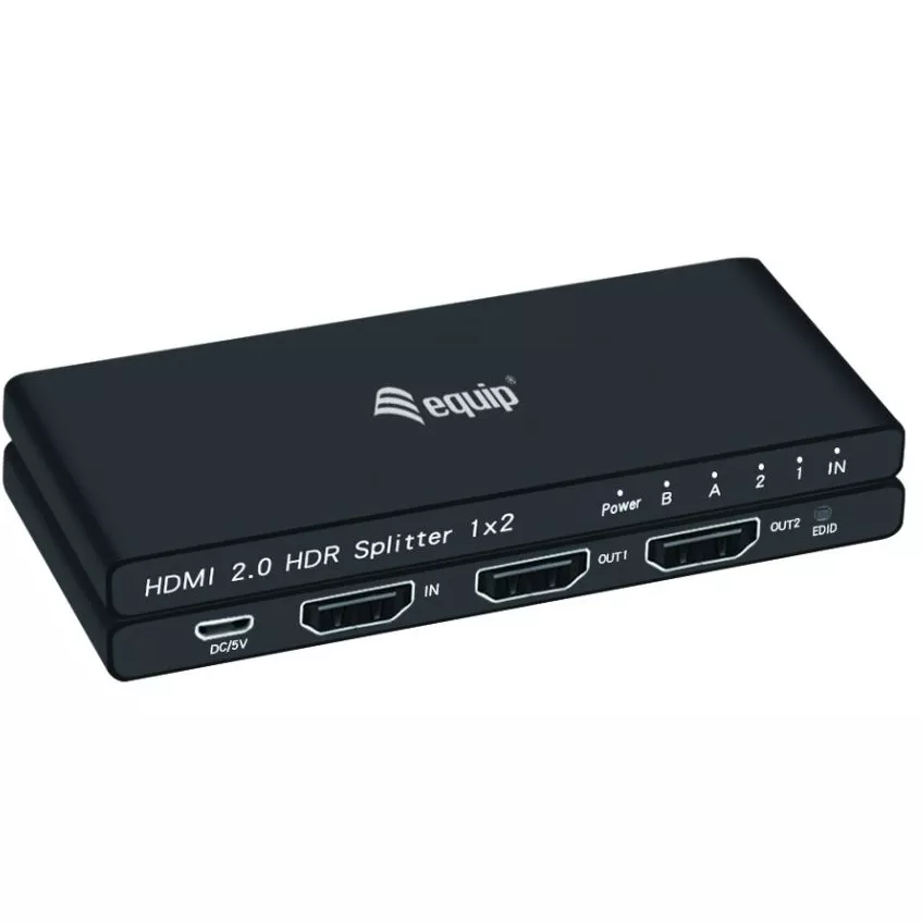 &divide; Splitter hdmi 2.0 ultraslim 2 puertos equip