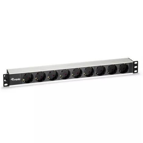 &divide; Regleta alimentacion aluminio rack 19" 1u 9 tomas