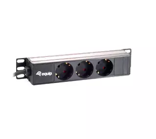&divide; Regleta alimentacion aluminio rack 10" 3 tomas 1u