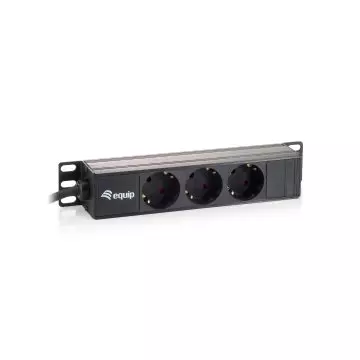 &divide; Regleta alimentacion aluminio rack 10" 3 tomas 1u