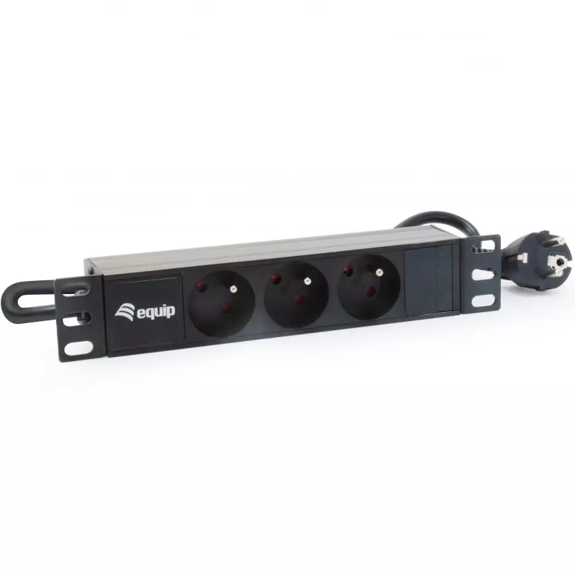 &divide; Regleta alimentacion rack 10" 3 tomas 1u
