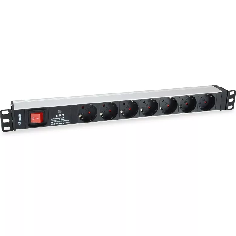&divide; Regleta alimentacion rack 19" 1u 7 tomas con interruptor y protector sobretension