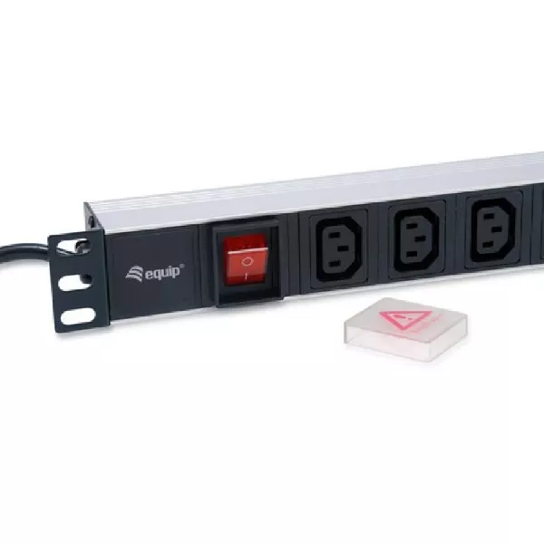 &divide; Regleta alimentacion aluminio rack 19" 1u 8 tomas tipo iec c13 con interruptor cable 1.8m