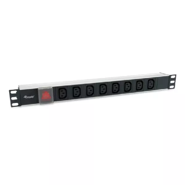 &divide; Regleta alimentacion aluminio rack 19" 1u 8 tomas tipo iec c13 con interruptor cable 1.8m