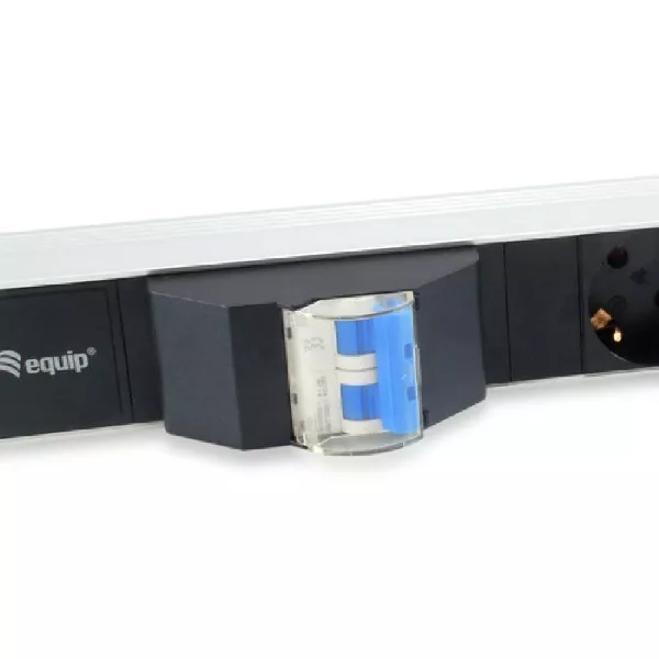 &divide; Regleta alimentacion aluminio rack 19" 1u 6 tomas tipo shucko euro con magnetotermico cable 1.8m