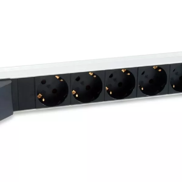 &divide; Regleta alimentacion aluminio rack 19" 1u 6 tomas tipo shucko euro con magnetotermico cable 1.8m