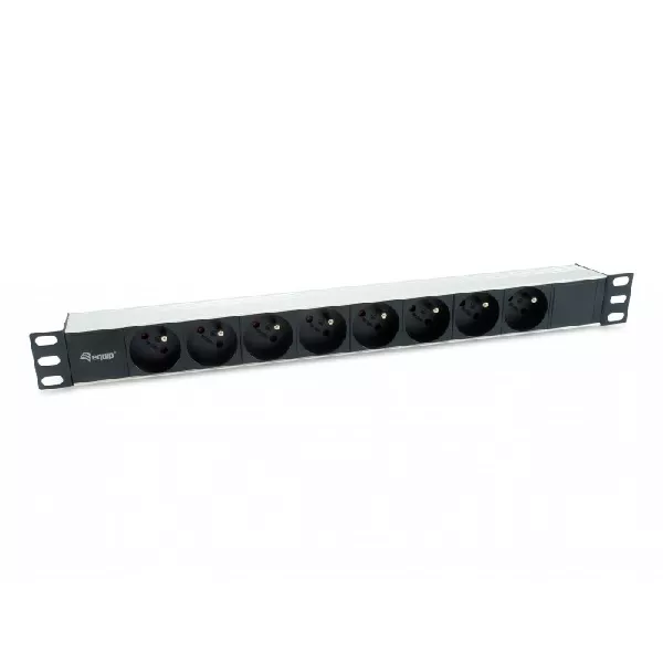 &divide; Regleta alimentacion aluminio rack 19" 1u 8 tomas tipo shucko euro cable 1.8m