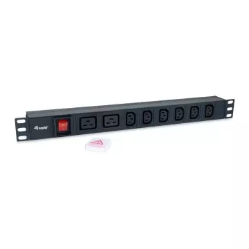 &divide; Regleta alimentacion aluminio rack 19" 1u 6 tomas iec c13 + 2 tomas iec c19 con interruptor