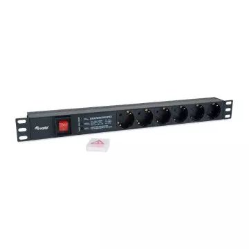 &divide; Regleta alimentacion aluminio rack 19" 1u 6 tomas  con interruptor  proteccion de voltaje y filtro