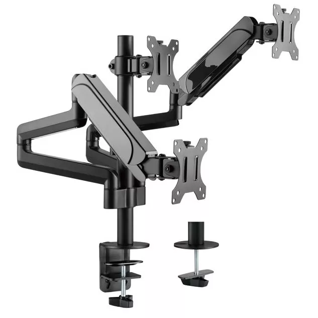 &divide; Soporte de mesa equip 650134 para 3 pantallas 17" - 27" aluminio muelle de gas equip inclinable y gi