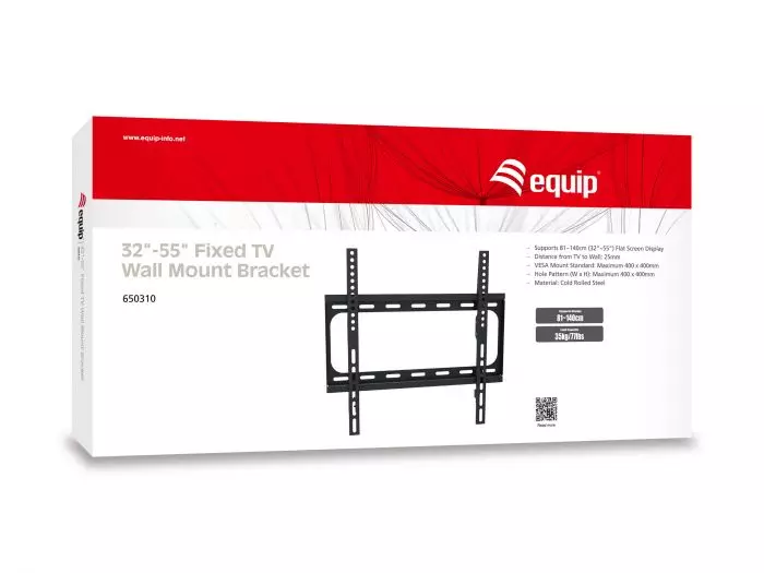 &divide; Soporte de pared fijo equip para pantalla 32" - 55" fijo vesa max. 400x400