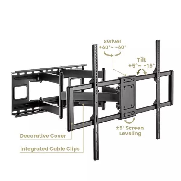 &divide; Soporte de pared orientable equip 650343 para pantalla de 60-120" articulado max. 120kg max. vesa 90