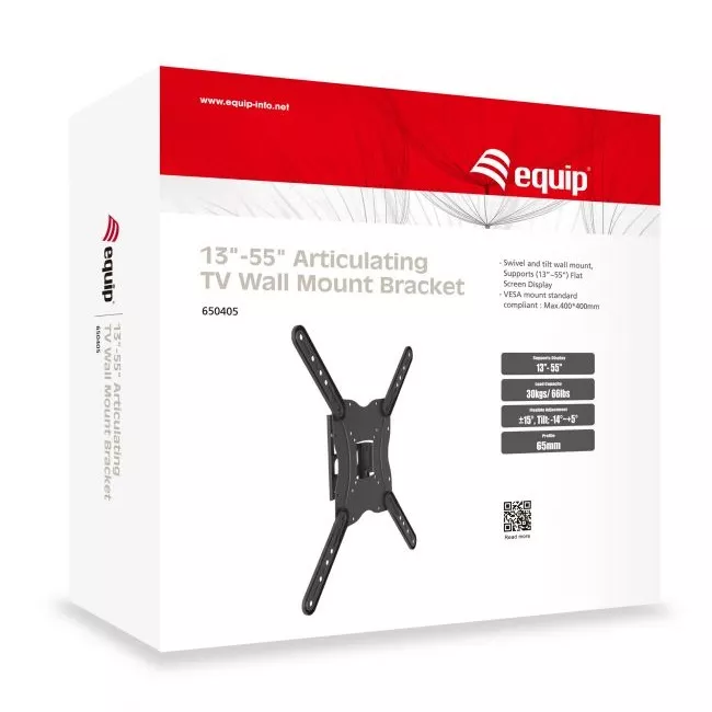&divide; Soporte de pared orientable equip para pantalla de 13" - 55" inclinable -14&ordm; +5&ordm; max 30kgs vesa ma