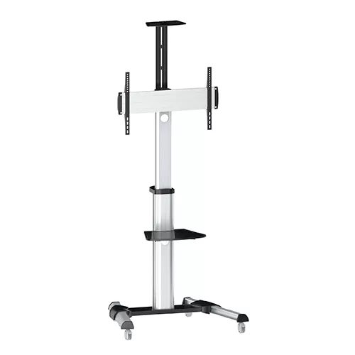 &divide; Soporte de suelo con ruedas equip para pantalla de 37" - 70" fijo rotacion 90&ordm; de aluminio max. ves